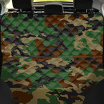 Green And Brown Camouflage Print Pet Car Back Seat Cover