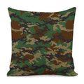 Green And Brown Camouflage Print Pillow Cover