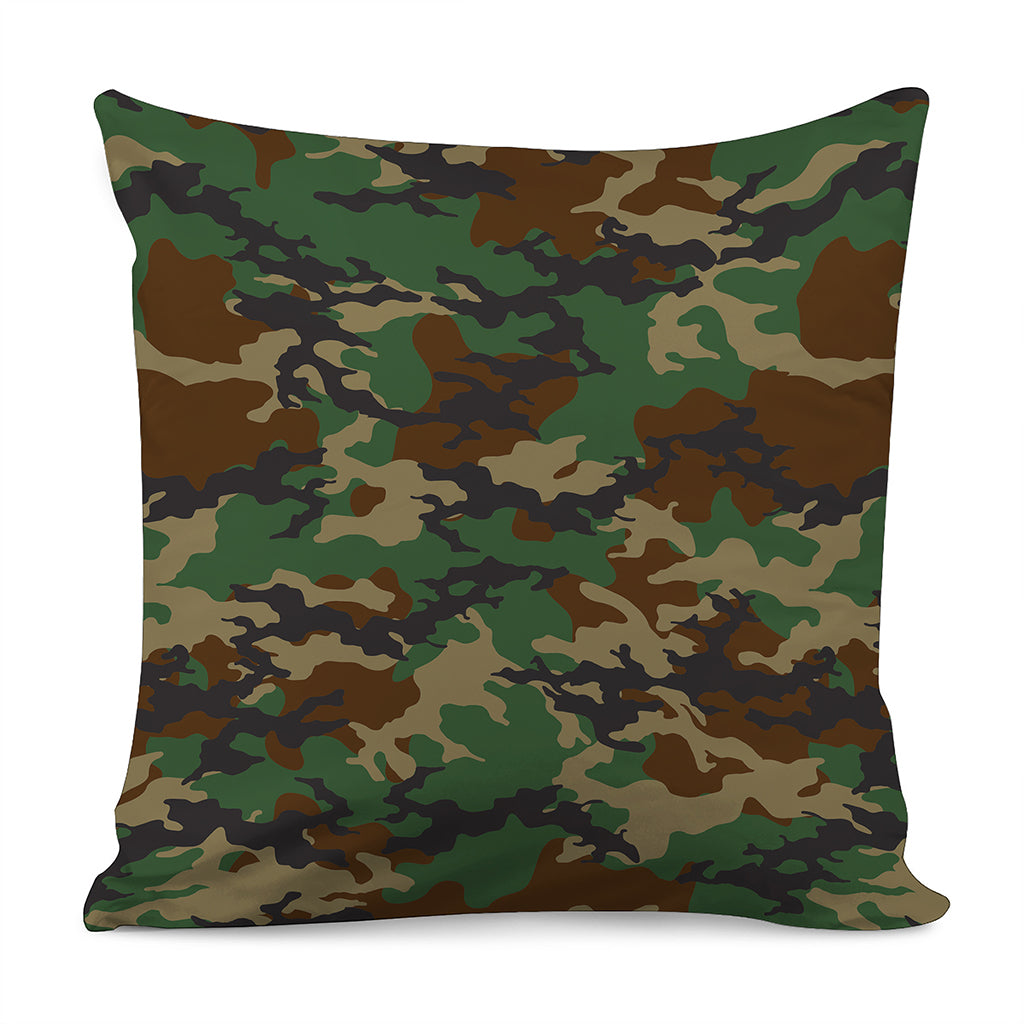 Green And Brown Camouflage Print Pillow Cover
