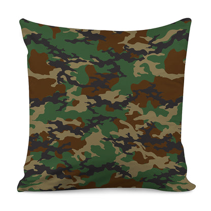Green And Brown Camouflage Print Pillow Cover