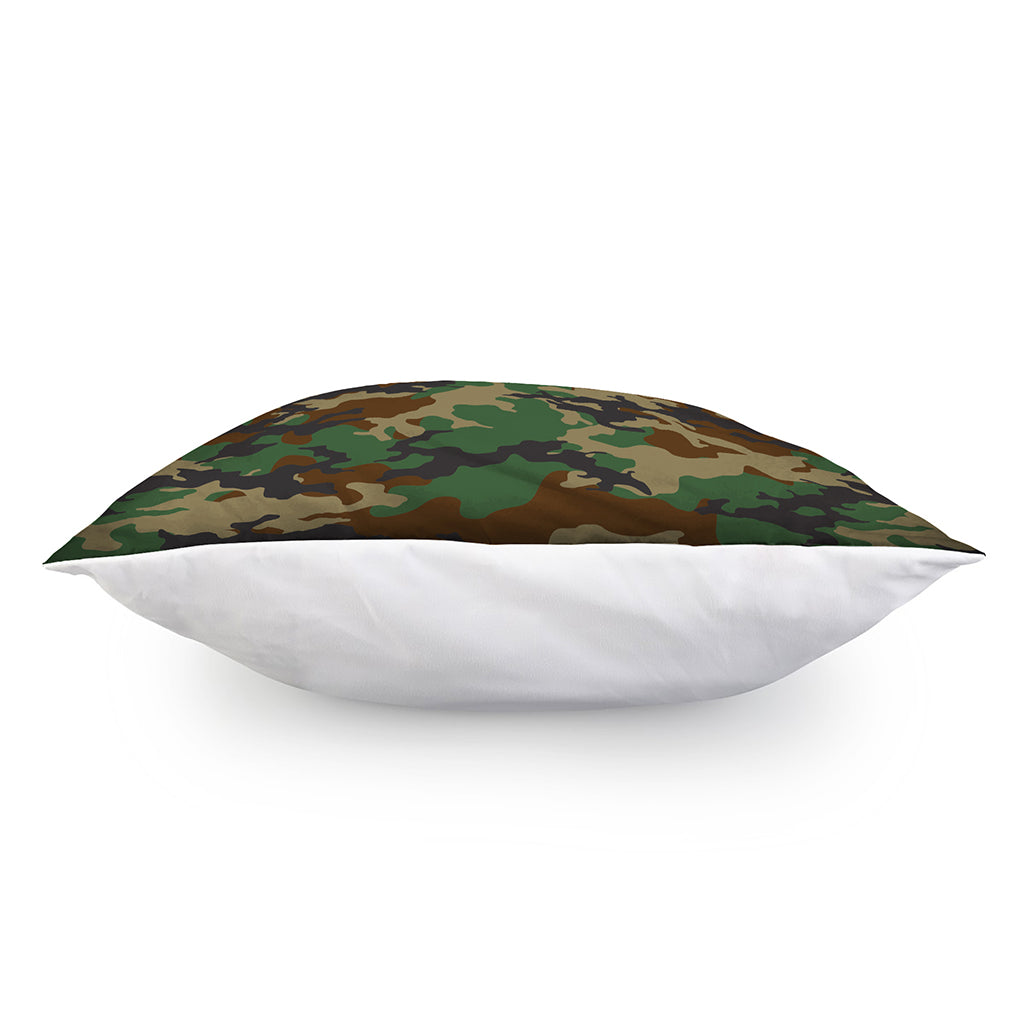 Green And Brown Camouflage Print Pillow Cover