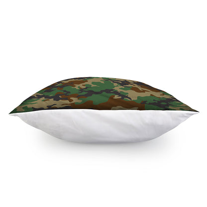 Green And Brown Camouflage Print Pillow Cover
