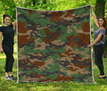 Green And Brown Camouflage Print Quilt