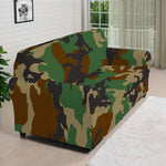 Green And Brown Camouflage Print Sofa Cover