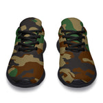 Green And Brown Camouflage Print Sport Shoes GearFrost