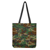 Green And Brown Camouflage Print Tote Bag