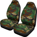 Green And Brown Camouflage Print Universal Fit Car Seat Covers