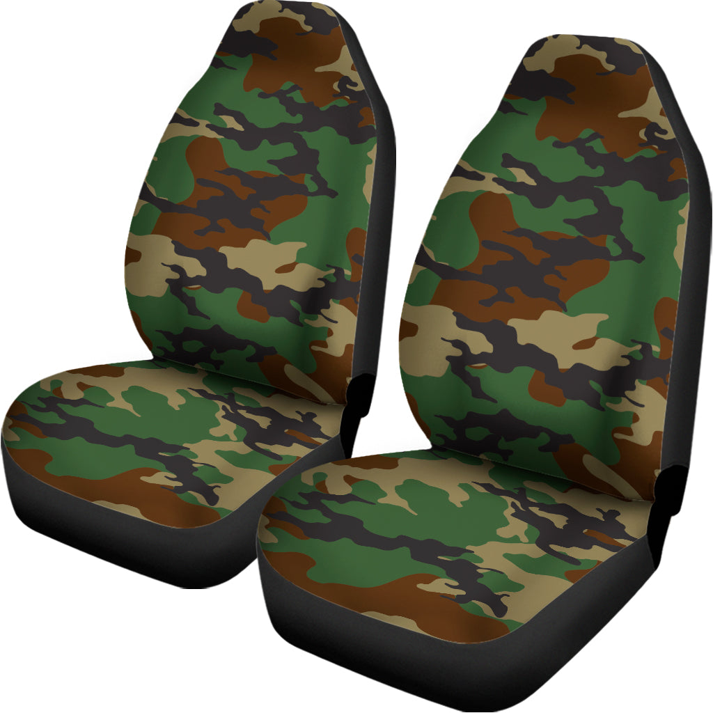 Green And Brown Camouflage Print Universal Fit Car Seat Covers