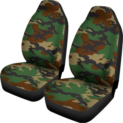 Green And Brown Camouflage Print Universal Fit Car Seat Covers