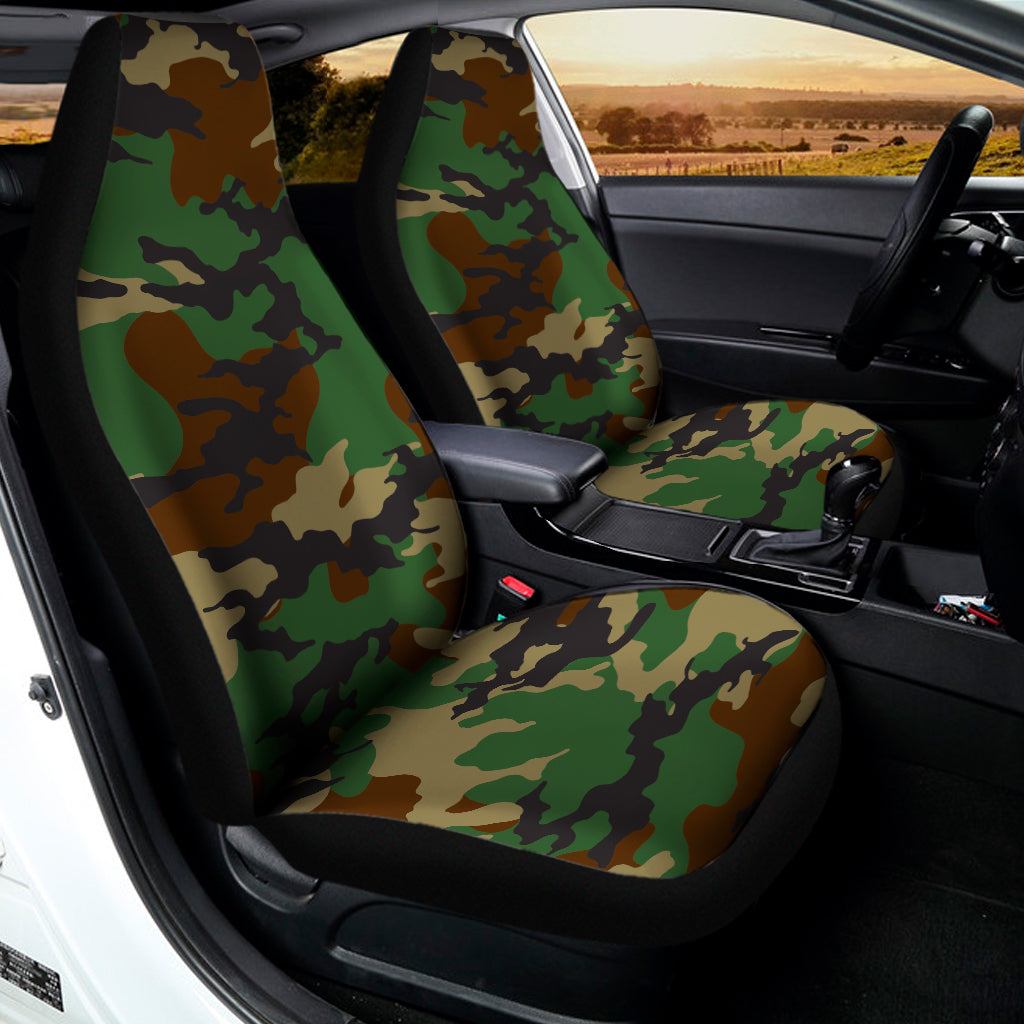 Green And Brown Camouflage Print Universal Fit Car Seat Covers
