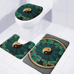Green And Gold Chinese Zodiac Print 3 Piece Bath Mat Set