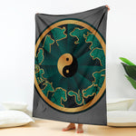 Green And Gold Chinese Zodiac Print Blanket