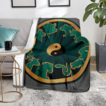 Green And Gold Chinese Zodiac Print Blanket