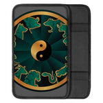 Green And Gold Chinese Zodiac Print Car Center Console Cover