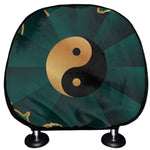 Green And Gold Chinese Zodiac Print Car Headrest Covers