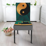 Green And Gold Chinese Zodiac Print Dining Chair Slipcover
