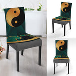 Green And Gold Chinese Zodiac Print Dining Chair Slipcover