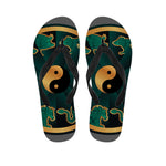 Green And Gold Chinese Zodiac Print Flip Flops