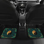 Green And Gold Chinese Zodiac Print Front and Back Car Floor Mats