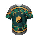 Green And Gold Chinese Zodiac Print Men's Baseball Jersey