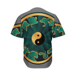 Green And Gold Chinese Zodiac Print Men's Baseball Jersey