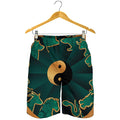 Green And Gold Chinese Zodiac Print Men's Shorts