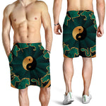 Green And Gold Chinese Zodiac Print Men's Shorts