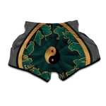 Green And Gold Chinese Zodiac Print Muay Thai Boxing Shorts