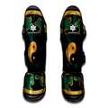 Green And Gold Chinese Zodiac Print Muay Thai Shin Guards