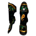 Green And Gold Chinese Zodiac Print Muay Thai Shin Guard