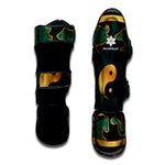 Green And Gold Chinese Zodiac Print Muay Thai Shin Guard
