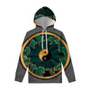 Green And Gold Chinese Zodiac Print Pullover Hoodie