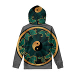 Green And Gold Chinese Zodiac Print Pullover Hoodie