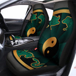 Green And Gold Chinese Zodiac Print Universal Fit Car Seat Covers
