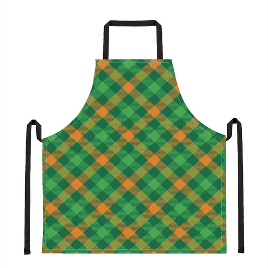 Green And Orange Buffalo Plaid Print Apron