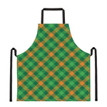 Green And Orange Buffalo Plaid Print Apron