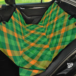 Green And Orange Buffalo Plaid Print Pet Car Back Seat Cover