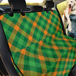 Green And Orange Buffalo Plaid Print Pet Car Back Seat Cover