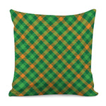 Green And Orange Buffalo Plaid Print Pillow Cover