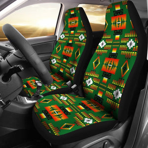 Green And Orange Native Universal Fit Car Seat Covers GearFrost