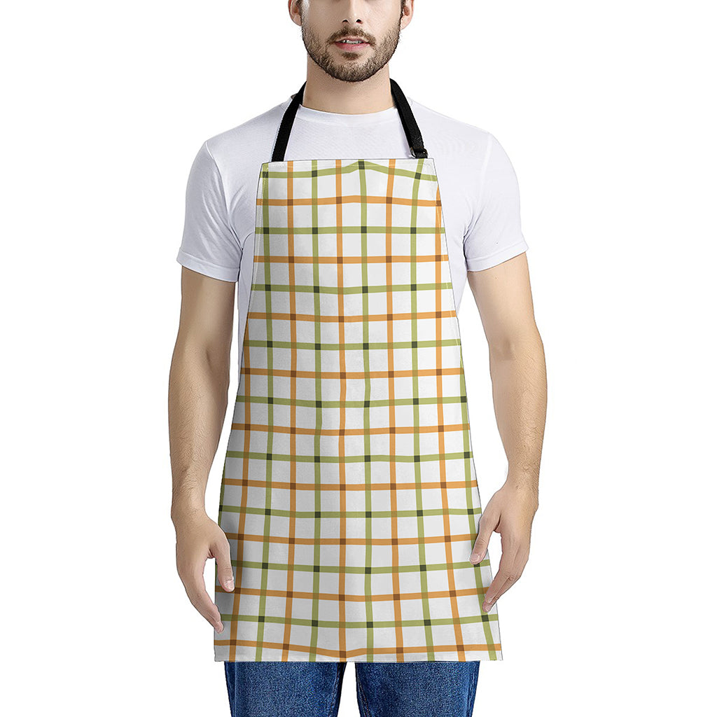 Green And Orange Tattersall Print Apron