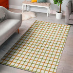 Green And Orange Tattersall Print Area Rug