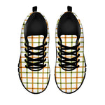Green And Orange Tattersall Print Black Sneakers