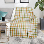 Green And Orange Tattersall Print Blanket