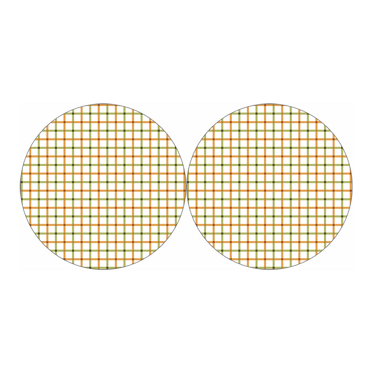 Green And Orange Tattersall Print Car Coasters