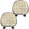 Green And Orange Tattersall Print Car Headrest Covers