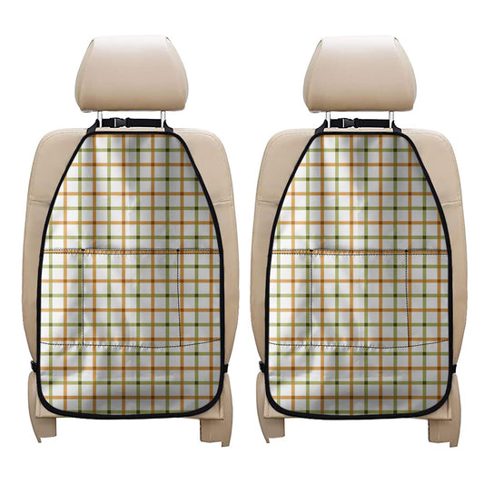 Green And Orange Tattersall Print Car Seat Organizers