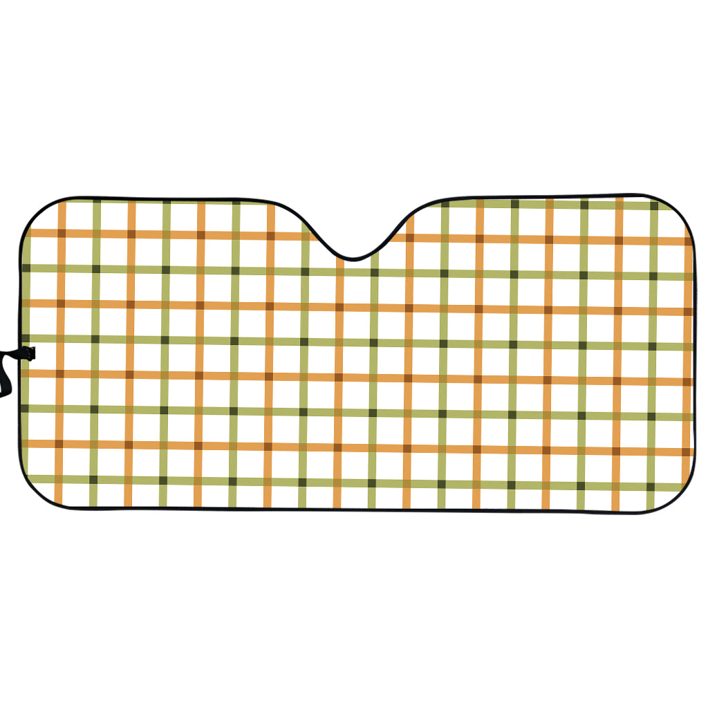 Green And Orange Tattersall Print Car Sun Shade