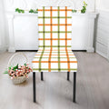 Green And Orange Tattersall Print Dining Chair Slipcover