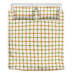 Green And Orange Tattersall Print Duvet Cover Bedding Set